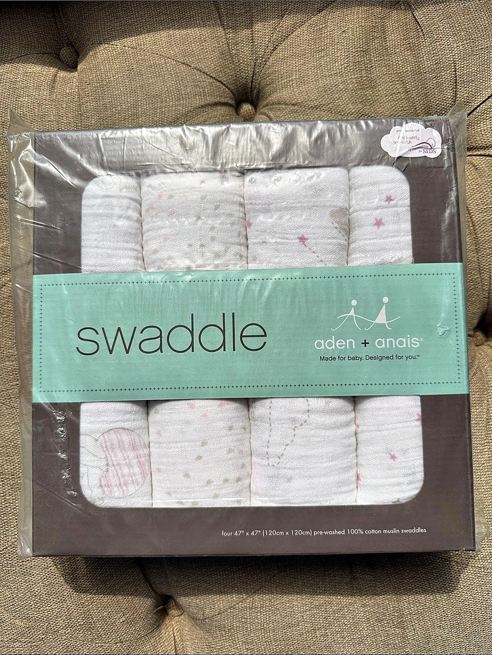aden + anais Classic Boutique 100% Cotton Muslin 4 pack NIB/NWT